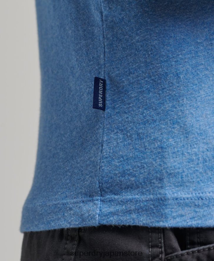 オーガニックコットン エッセンシャルロゴ ベースボール Tシャツ 男性 Superdry 衣類 青 2J62PZ4907