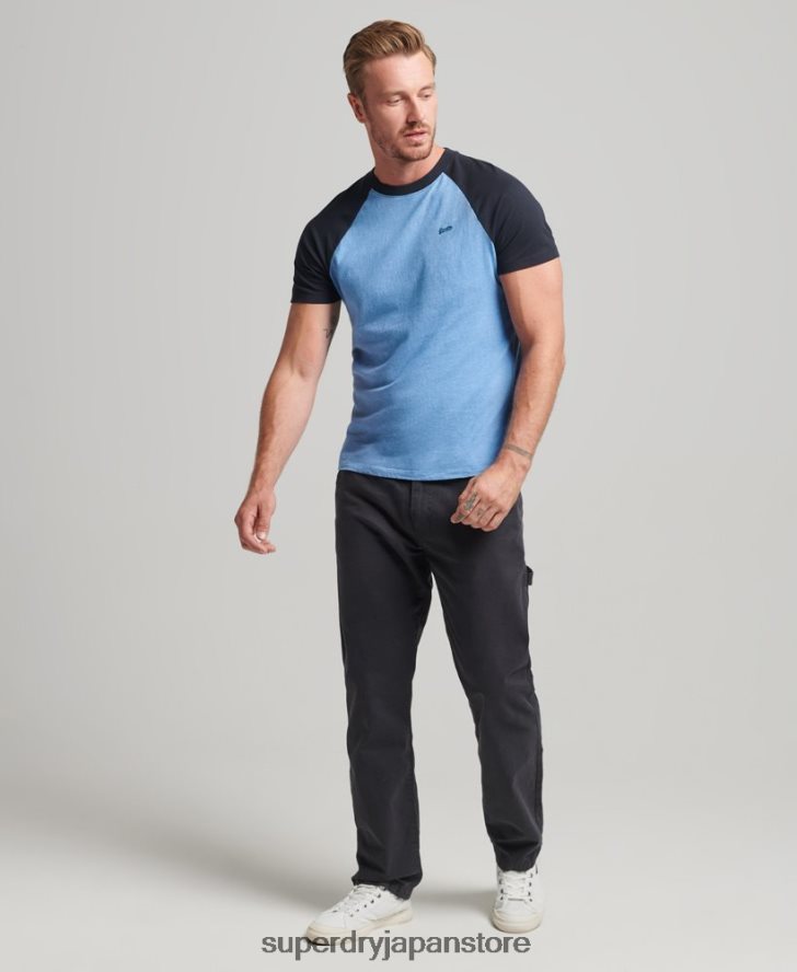 オーガニックコットン エッセンシャルロゴ ベースボール Tシャツ 男性 Superdry 衣類 青 2J62PZ4907