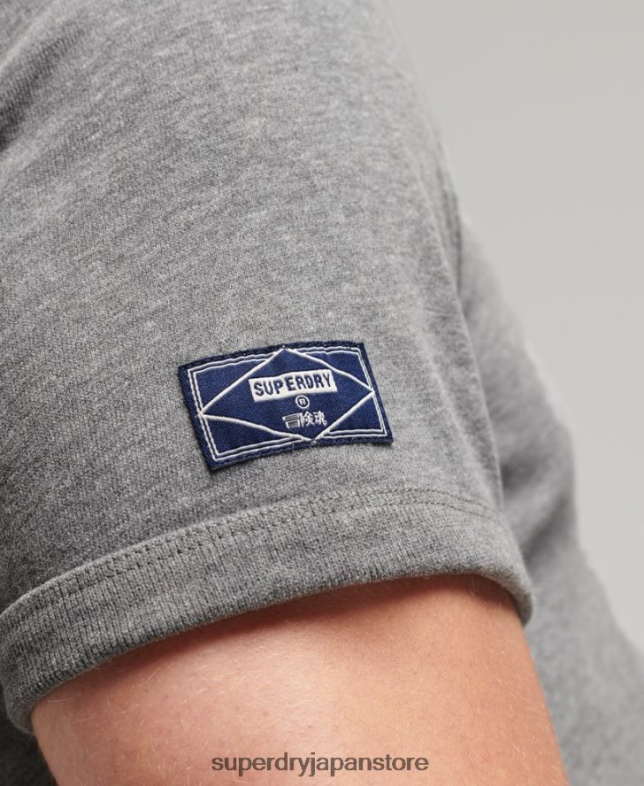 コアロゴグラフィックリンガーTシャツ 男性 Superdry 衣類 グレー 2J62PZ4912