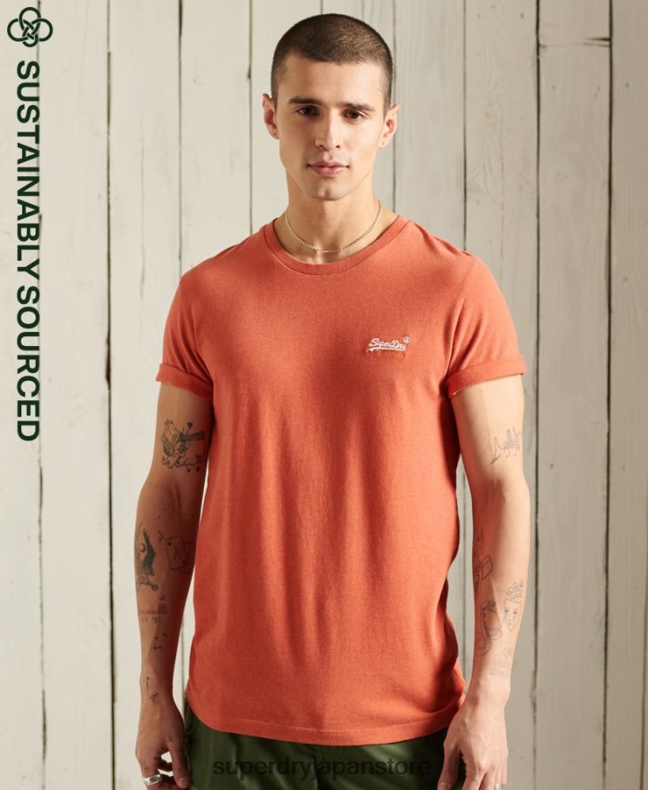 オーガニックコットン ヴィンテージ刺繍 Tシャツ 男性 Superdry 衣類 オレンジ 2J62PZ4913