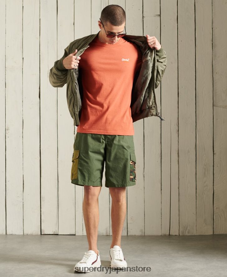 オーガニックコットン ヴィンテージ刺繍 Tシャツ 男性 Superdry 衣類 オレンジ 2J62PZ4913