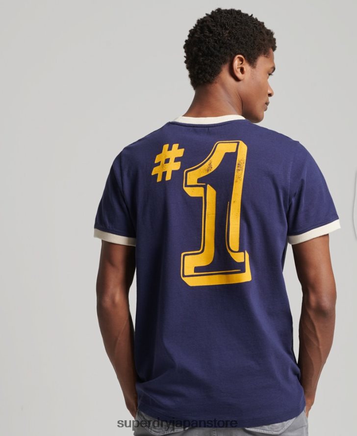 私の世代のヴィンテージ T シャツ 男性 Superdry 衣類 海軍 2J62PZ4914