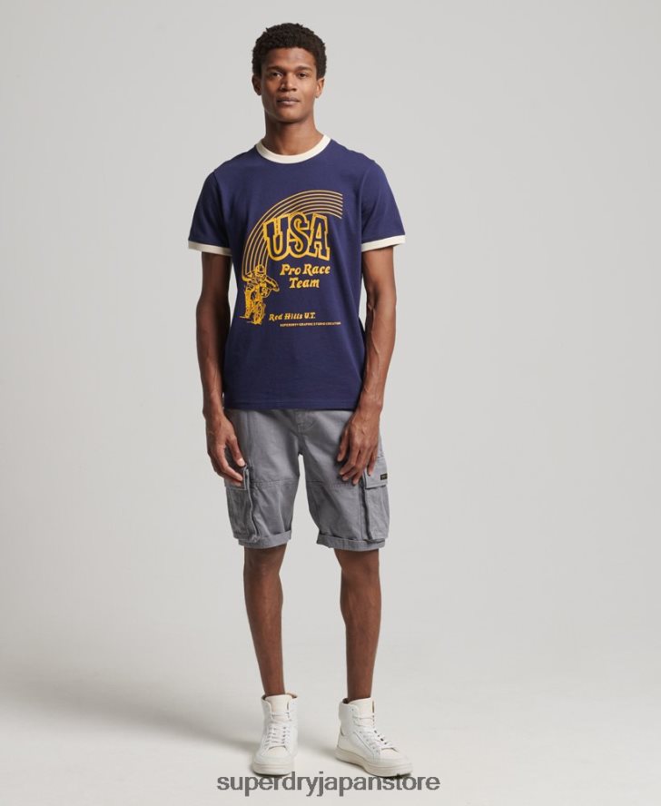 私の世代のヴィンテージ T シャツ 男性 Superdry 衣類 海軍 2J62PZ4914