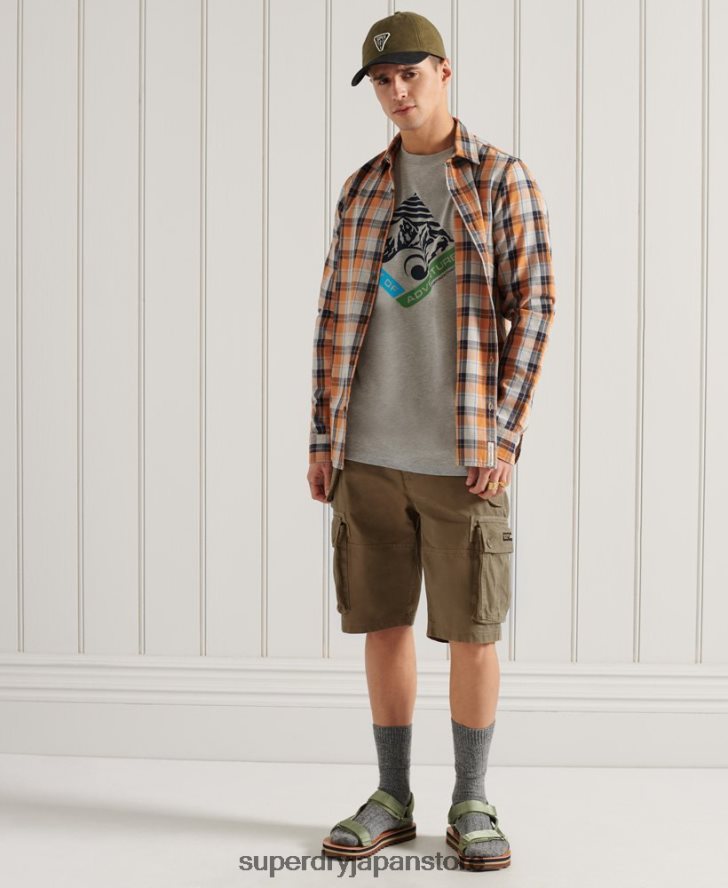 マウンテン リラックスフィット グラフィック T シャツ 男性 Superdry 衣類 グレー 2J62PZ4915