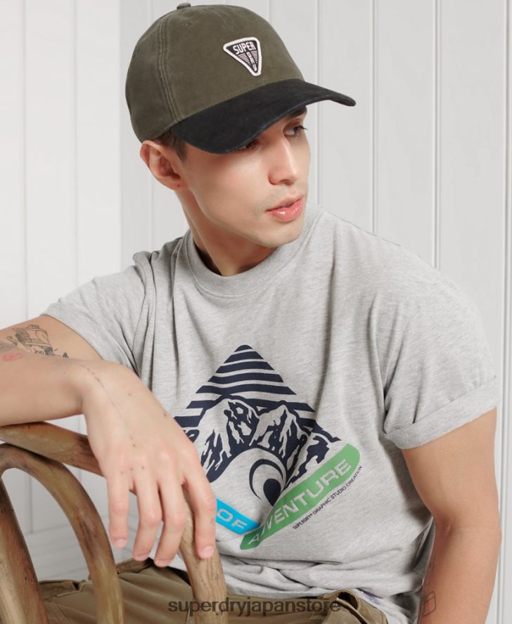 マウンテン リラックスフィット グラフィック T シャツ 男性 Superdry 衣類 グレー 2J62PZ4915