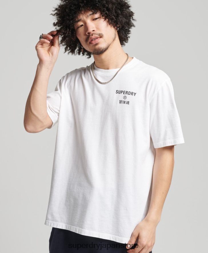 コードコアスポーツTシャツ 男性 Superdry 衣類 白 2J62PZ4920
