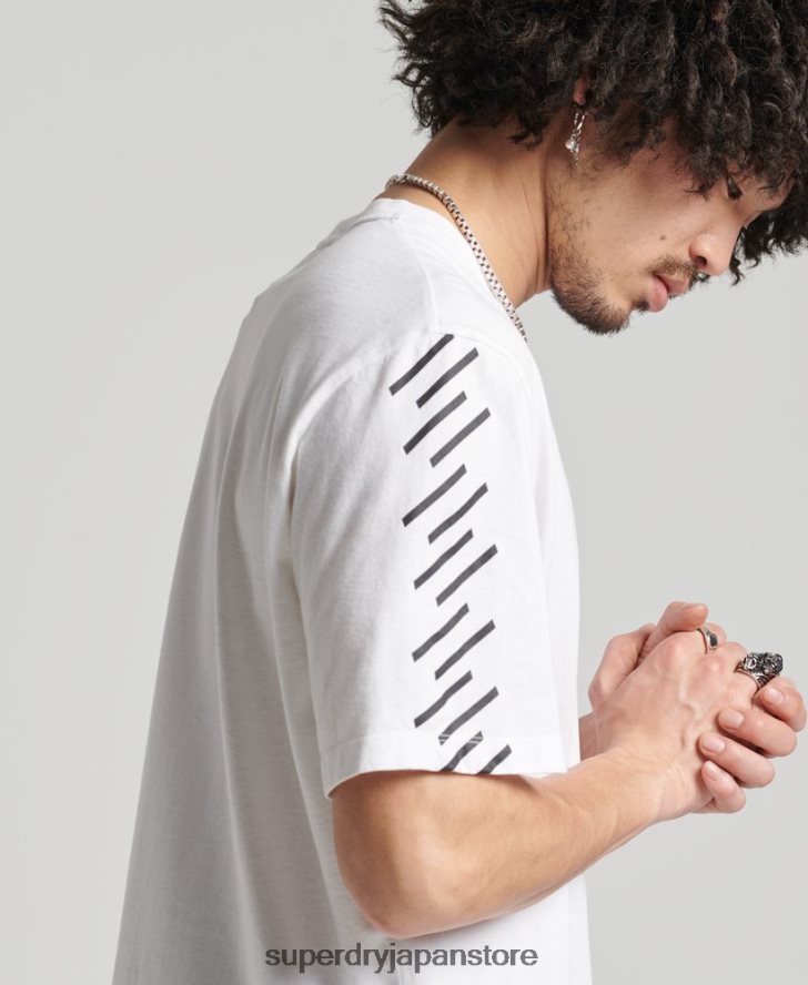 コードコアスポーツTシャツ 男性 Superdry 衣類 白 2J62PZ4920