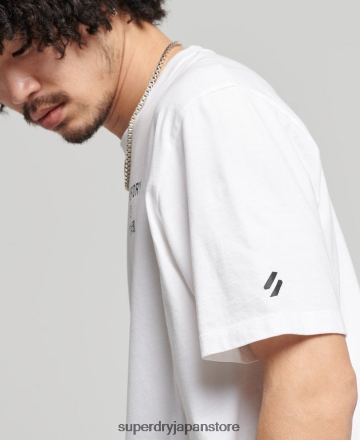 コードコアスポーツTシャツ 男性 Superdry 衣類 白 2J62PZ4920