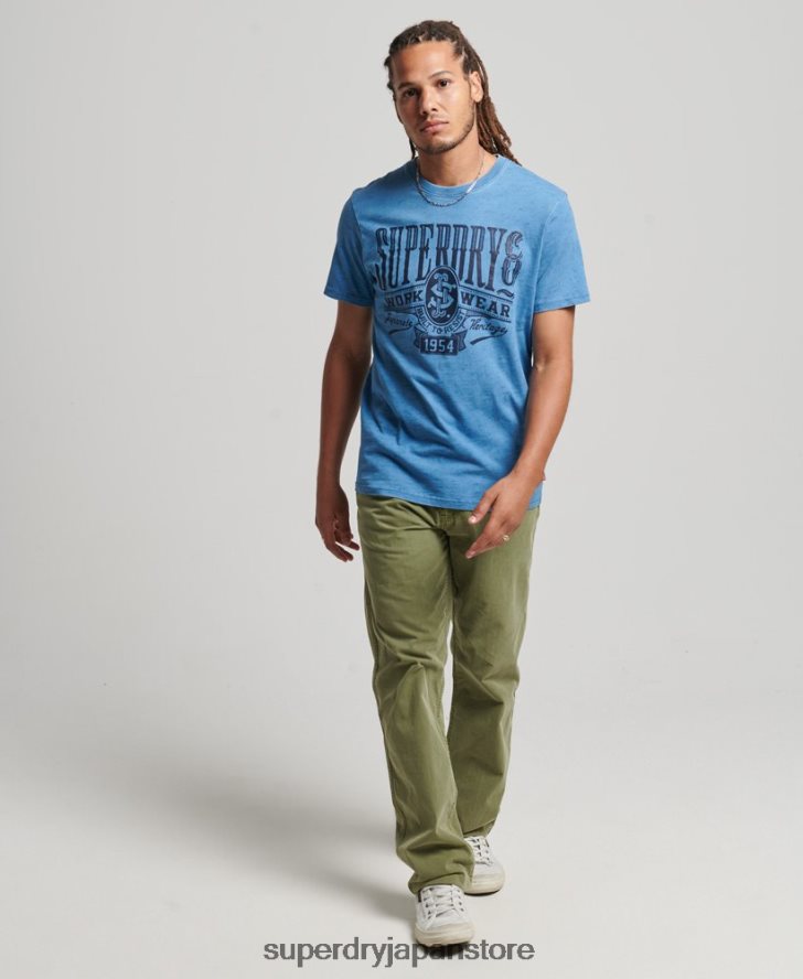 ヴィンテージウォールサインTシャツ 男性 Superdry 衣類 ライトブルー 2J62PZ4921