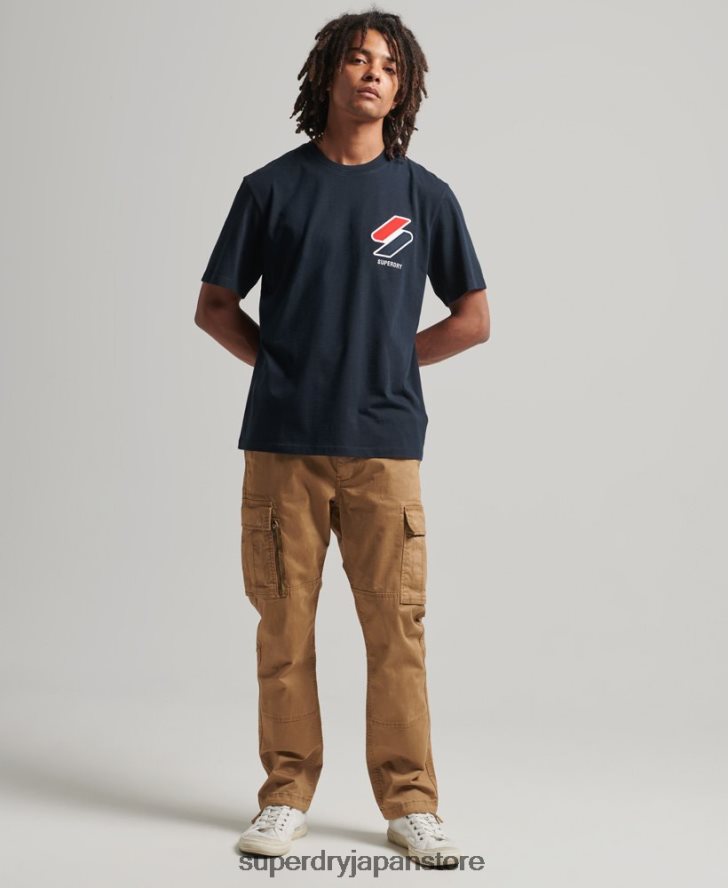 クラシックアップリケTシャツ 男性 Superdry 衣類 海軍 2J62PZ4926