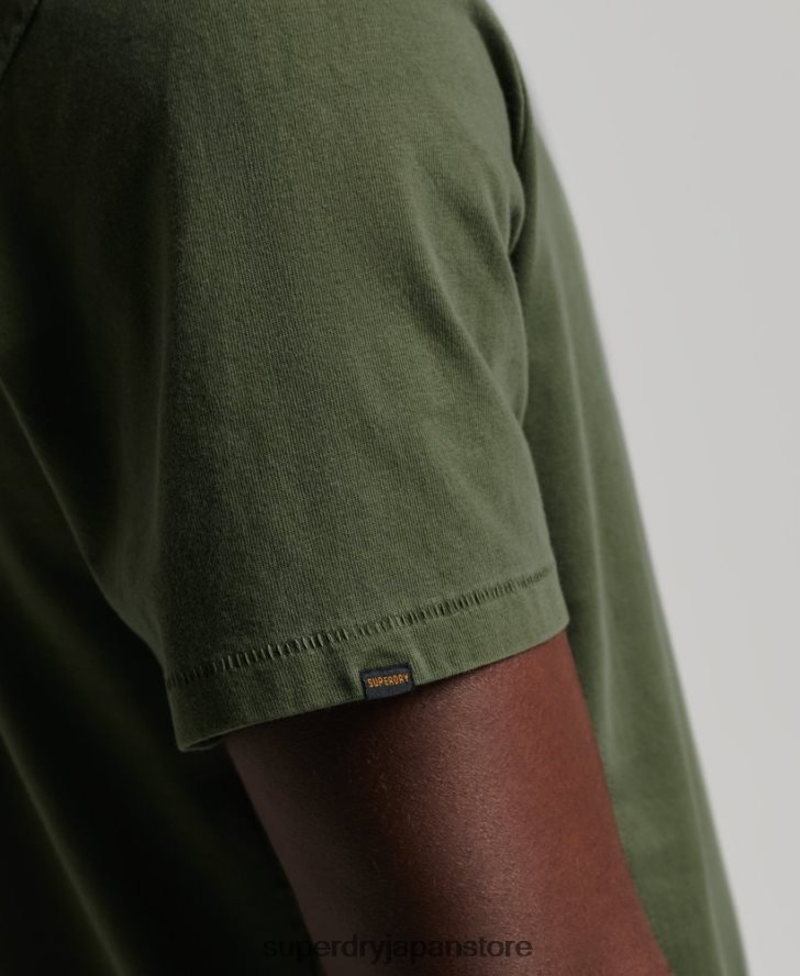 オーガニックコットン ワークウェア ポケット Tシャツ 男性 Superdry 衣類 緑 2J62PZ4929