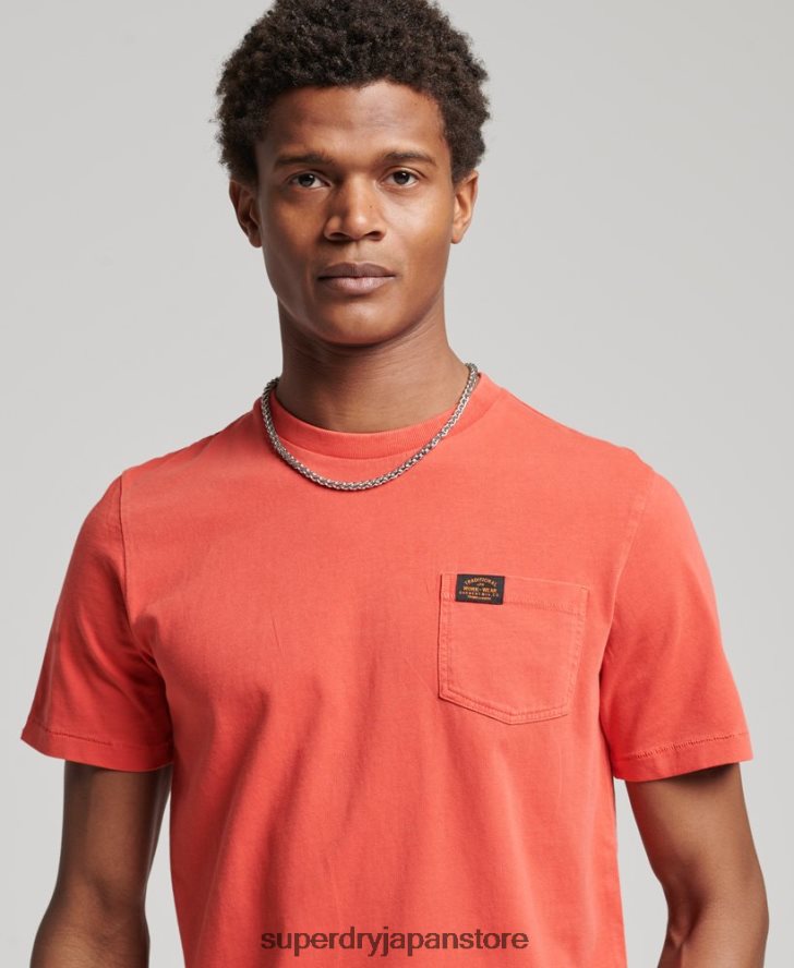オーガニックコットン ワークウェア ポケット Tシャツ 男性 Superdry 衣類 オレンジ 2J62PZ4930