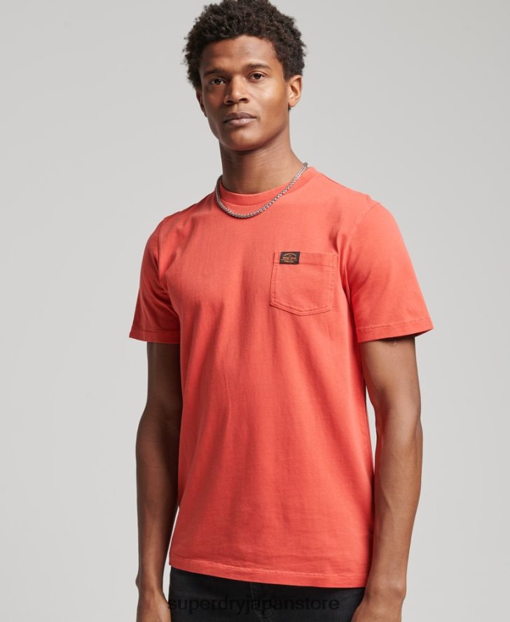 オーガニックコットン ワークウェア ポケット Tシャツ 男性 Superdry 衣類 オレンジ 2J62PZ4930