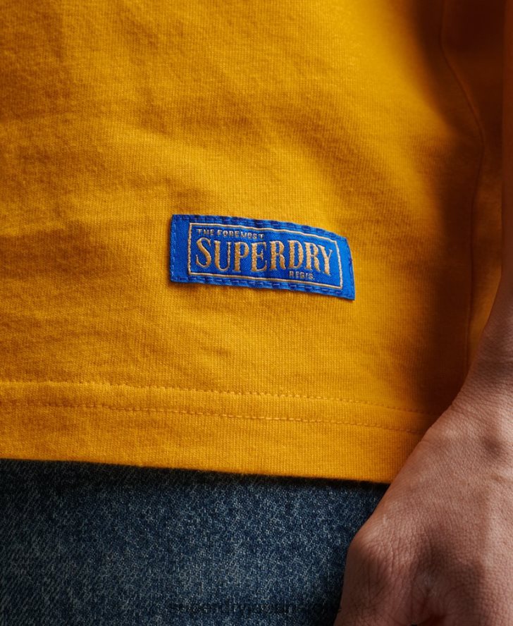 オーガニックコットン ヴィンテージ リラックス リンガー T シャツ 男性 Superdry 衣類 金 2J62PZ4933