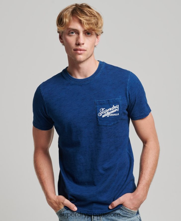 ヴィンテージウォールサインTシャツ 男性 Superdry 衣類 濃紺 2J62PZ4940