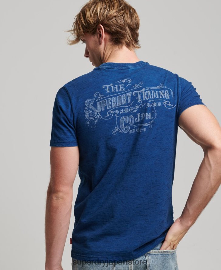 ヴィンテージウォールサインTシャツ 男性 Superdry 衣類 濃紺 2J62PZ4940