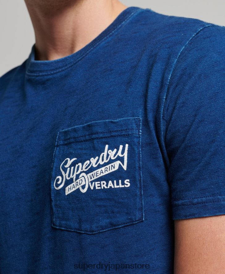 ヴィンテージウォールサインTシャツ 男性 Superdry 衣類 濃紺 2J62PZ4940