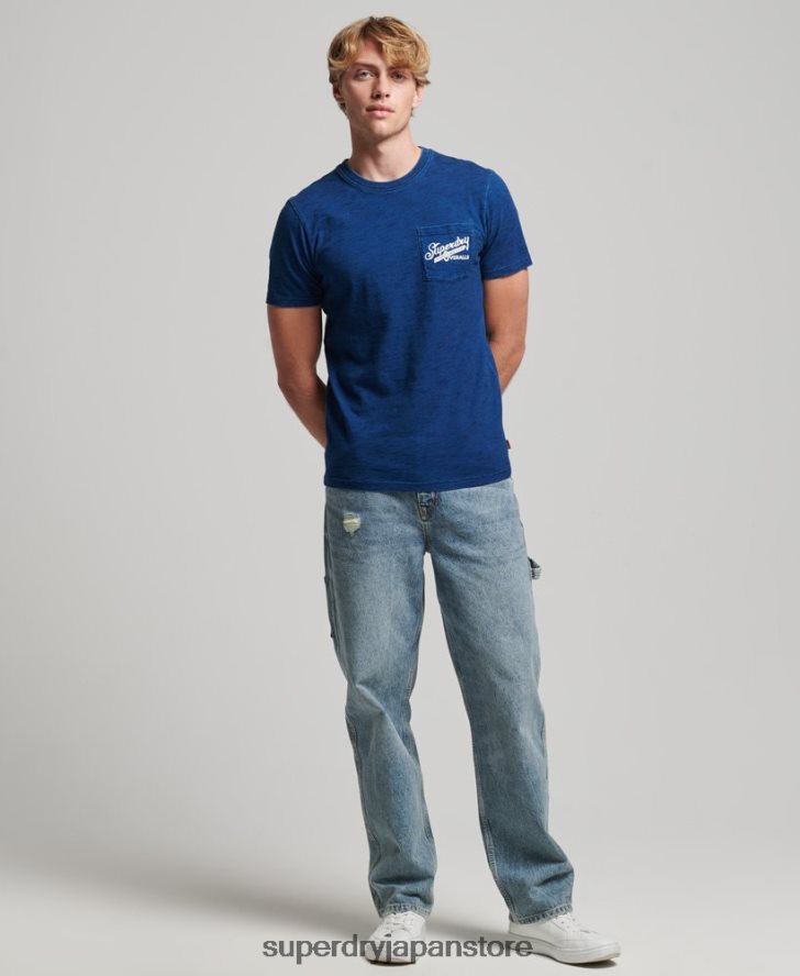 ヴィンテージウォールサインTシャツ 男性 Superdry 衣類 濃紺 2J62PZ4940