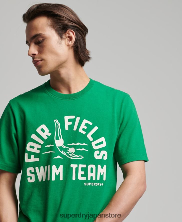 私の世代のヴィンテージ T シャツ 男性 Superdry 衣類 緑 2J62PZ4941