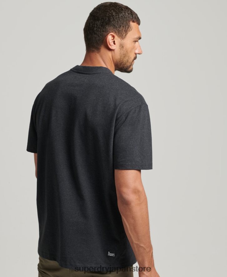 リサイクルマイクロトップTシャツ 男性 Superdry 衣類 黒 2J62PZ4942