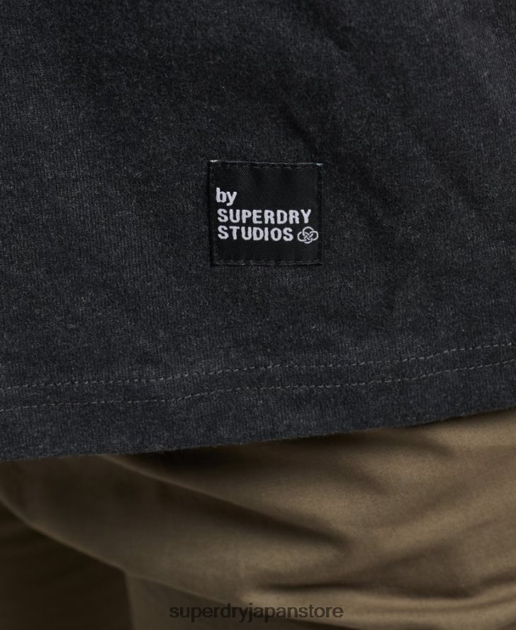 リサイクルマイクロトップTシャツ 男性 Superdry 衣類 黒 2J62PZ4942