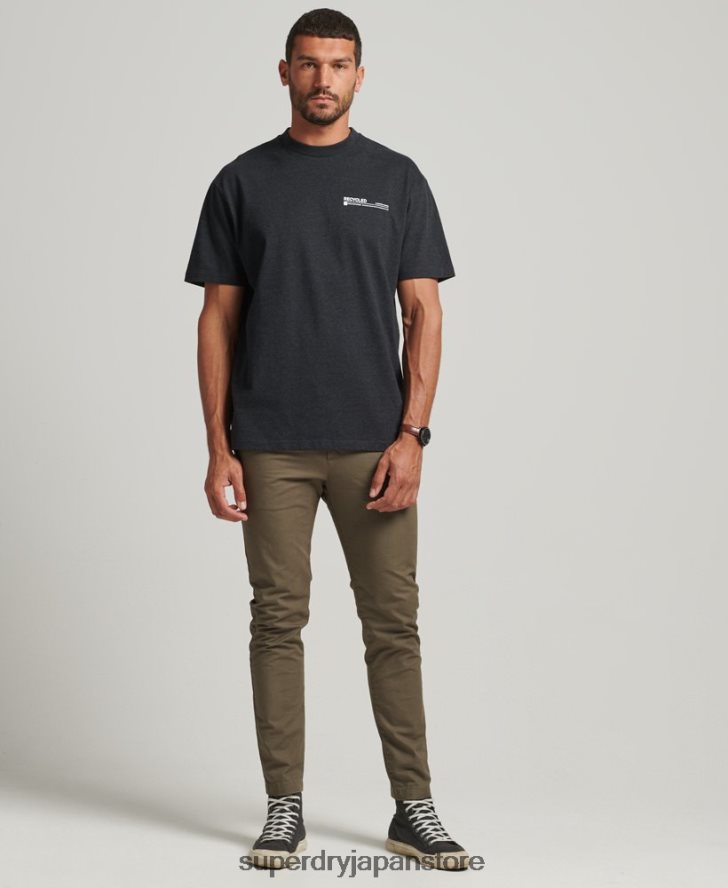 リサイクルマイクロトップTシャツ 男性 Superdry 衣類 黒 2J62PZ4942