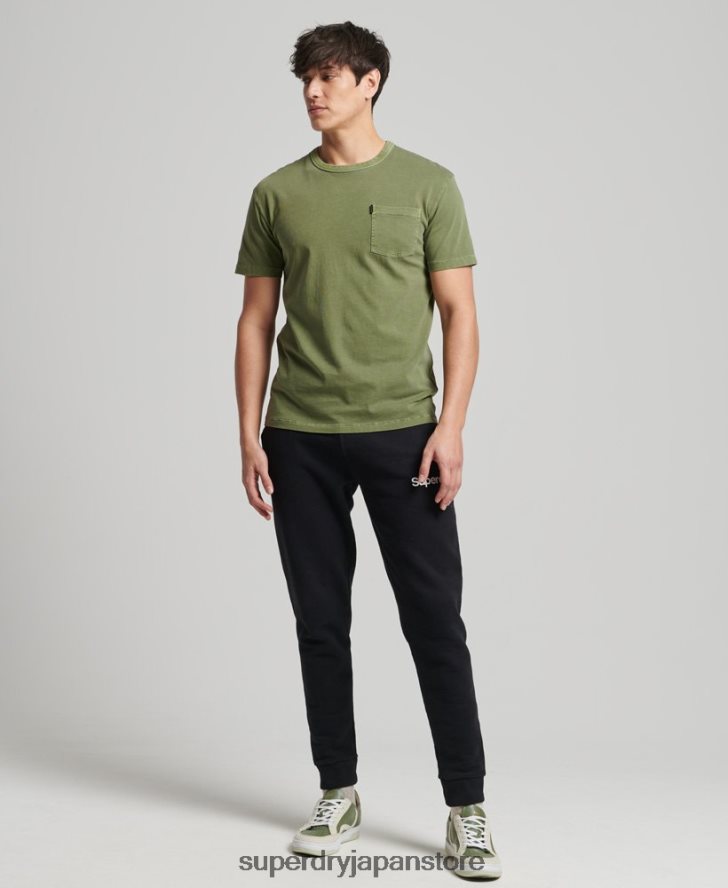 オーガニックコットン ヴィンテージ サーファー ランチェロ Tシャツ 男性 Superdry 衣類 カーキ 2J62PZ4946