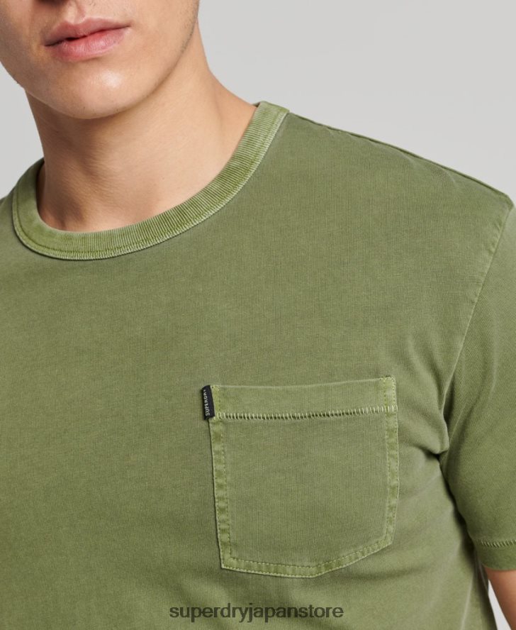 オーガニックコットン ヴィンテージ サーファー ランチェロ Tシャツ 男性 Superdry 衣類 カーキ 2J62PZ4946