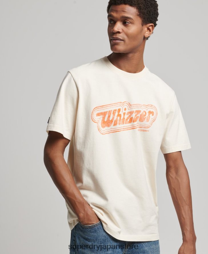 私の世代のヴィンテージ T シャツ 男性 Superdry 衣類 クリーム 2J62PZ4947