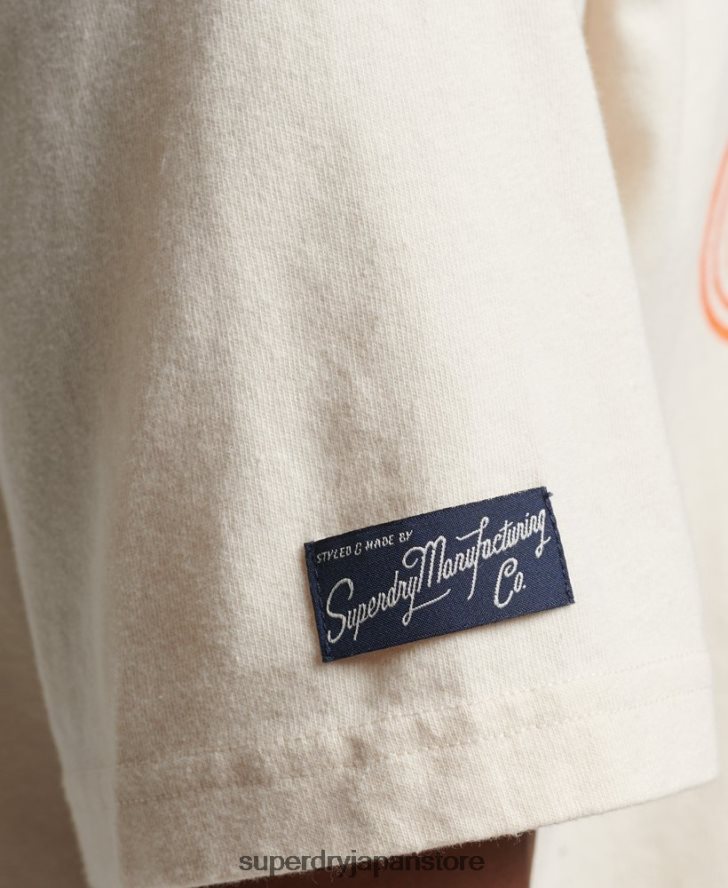 私の世代のヴィンテージ T シャツ 男性 Superdry 衣類 クリーム 2J62PZ4947