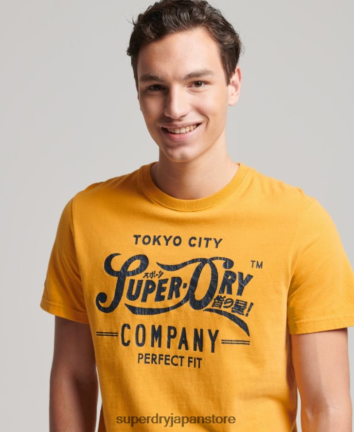スクリプトスタイルカレッジTシャツ 男性 Superdry 衣類 黄色 2J62PZ4948