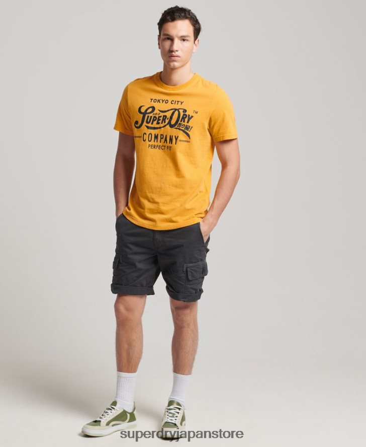 スクリプトスタイルカレッジTシャツ 男性 Superdry 衣類 黄色 2J62PZ4948