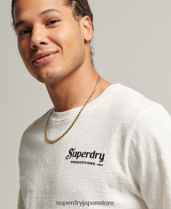 ヴィンテージグッズストアのTシャツ 男性 Superdry 衣類 クリーム 2J62PZ4949