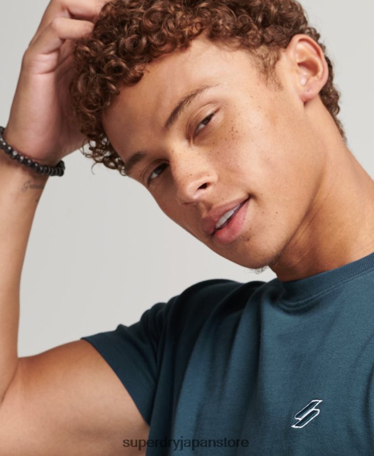 オーガニックコットン エッセンシャル ロゴ ルーズフィット T シャツ 男性 Superdry 衣類 濃紺 2J62PZ4951