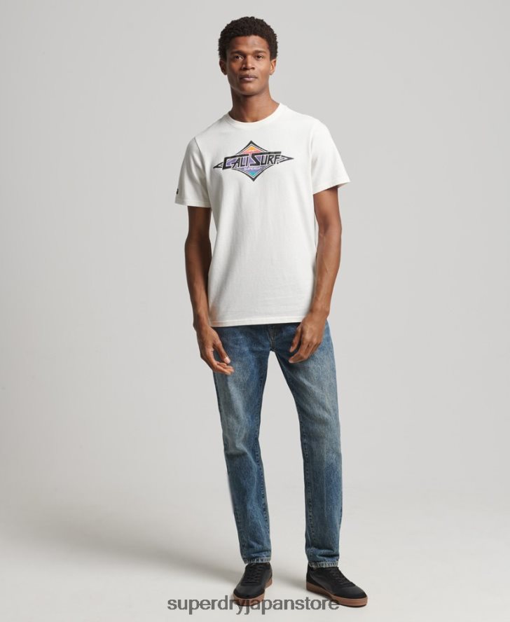 ヴィンテージカリTシャツ 男性 Superdry 衣類 白 2J62PZ4952