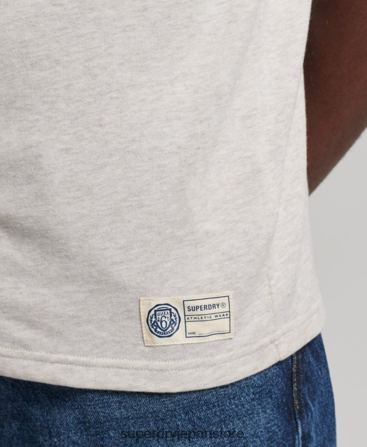 ヴィンテージスクリプトスタイルカレッジTシャツ 男性 Superdry 衣類 クリーム 2J62PZ4953