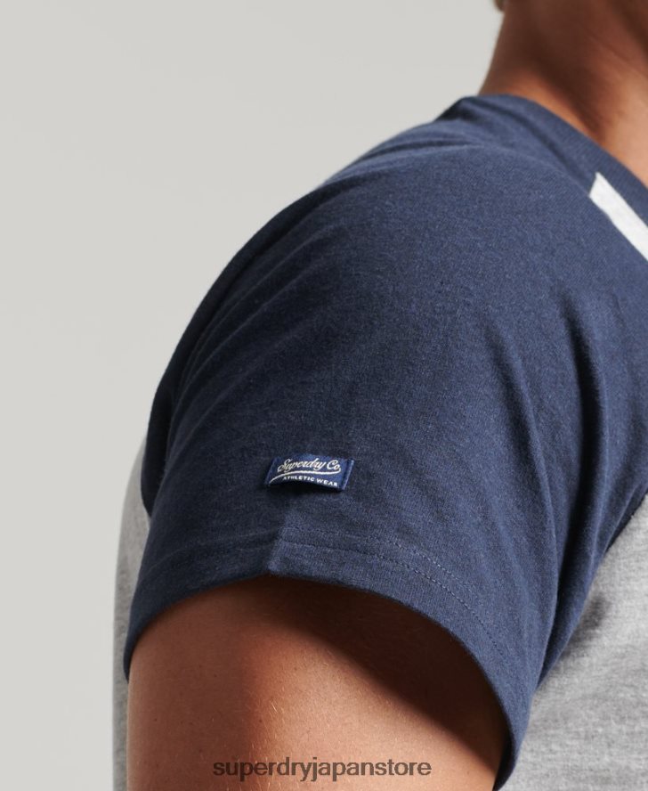 スクリプトカレッジTシャツ 男性 Superdry 衣類 海軍 2J62PZ4954