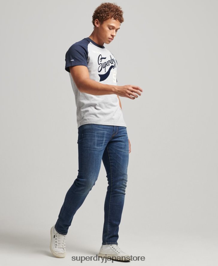 スクリプトカレッジTシャツ 男性 Superdry 衣類 海軍 2J62PZ4954