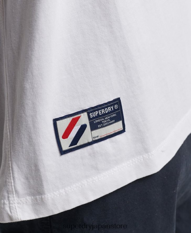 オーガニックコットン エッセンシャル ロゴ ルーズフィット T シャツ 男性 Superdry 衣類 白 2J62PZ4955