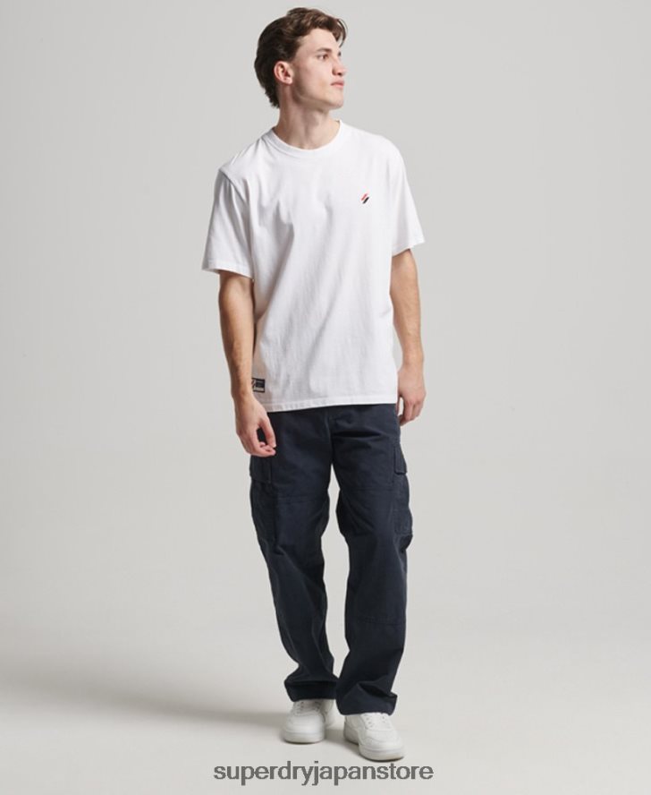 オーガニックコットン エッセンシャル ロゴ ルーズフィット T シャツ 男性 Superdry 衣類 白 2J62PZ4955