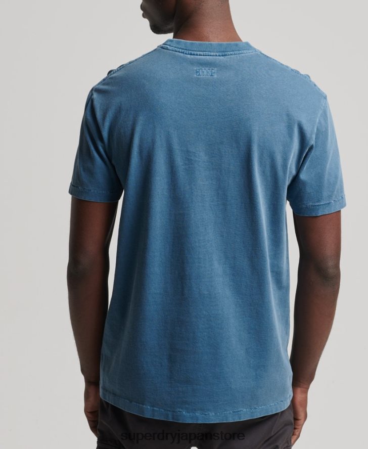 オーガニックコットン ヴィンテージ ワークウェア ポケット T シャツ 男性 Superdry 衣類 青 2J62PZ4956