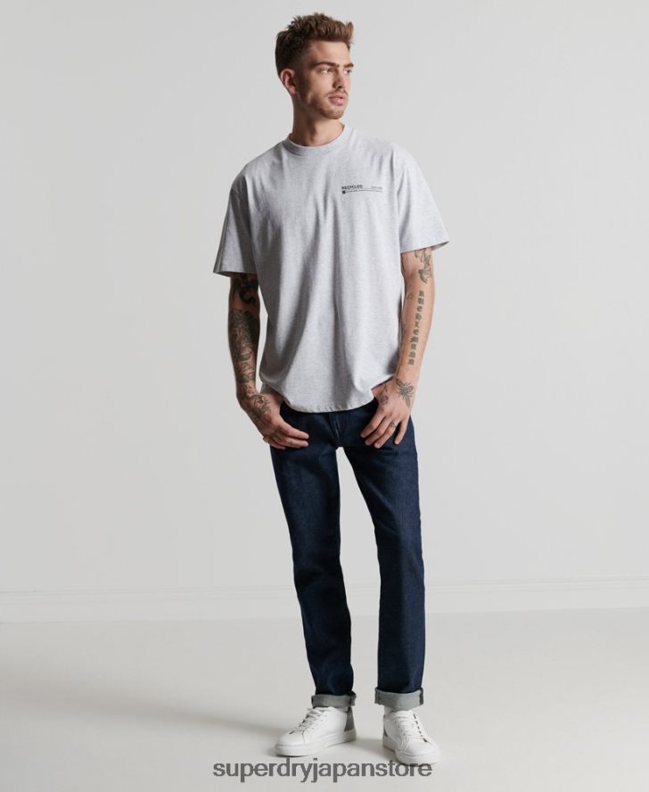 リサイクルマイクロトップTシャツ 男性 Superdry 衣類 ライトグレー 2J62PZ4960