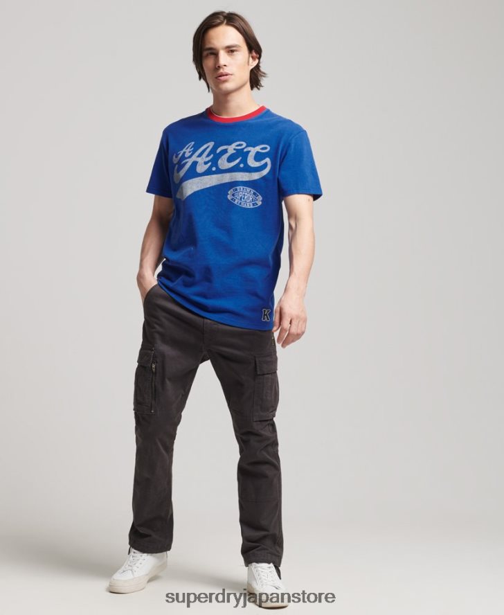 カレッジTシャツ 男性 Superdry 衣類 青 2J62PZ4961