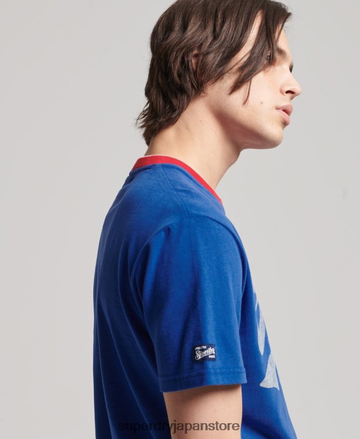 カレッジTシャツ 男性 Superdry 衣類 青 2J62PZ4961
