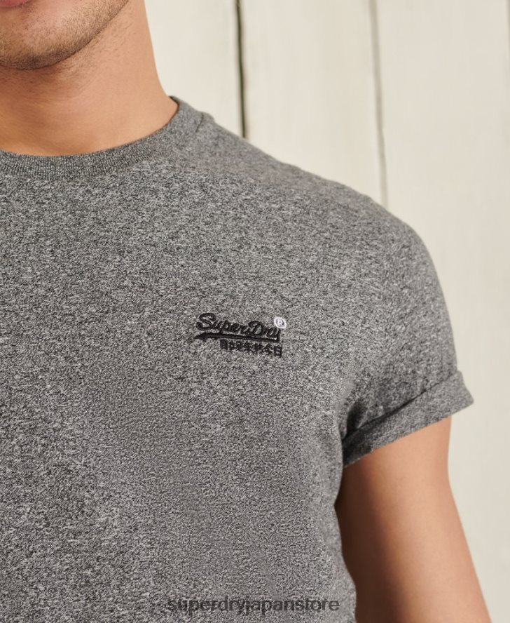 オーガニックコットン ヴィンテージ刺繍 Tシャツ 男性 Superdry 衣類 濃い灰色 2J62PZ4962