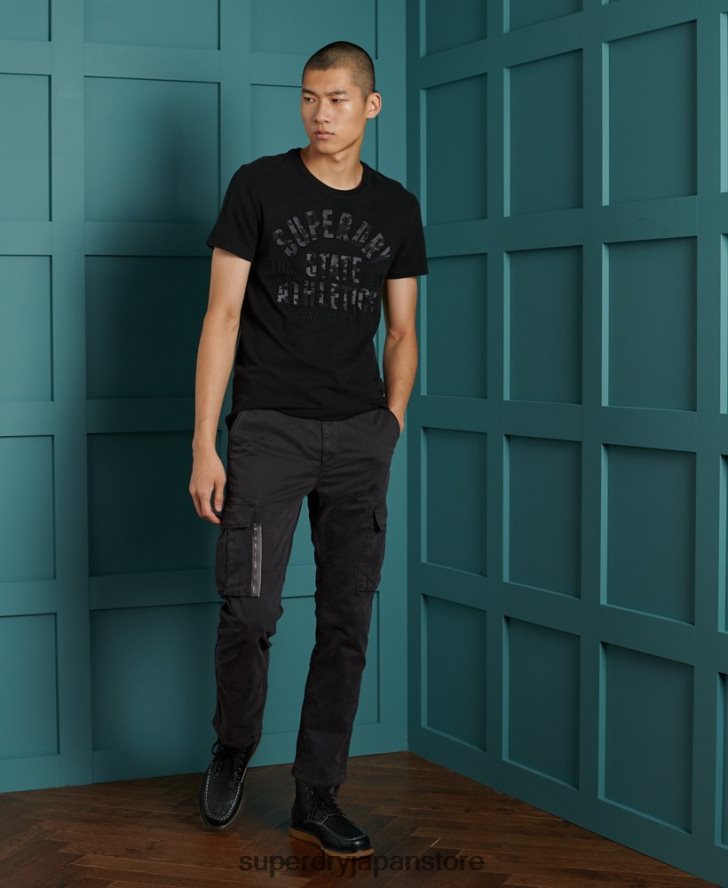 ブラックアウトTシャツ 男性 Superdry 衣類 黒 2J62PZ4964