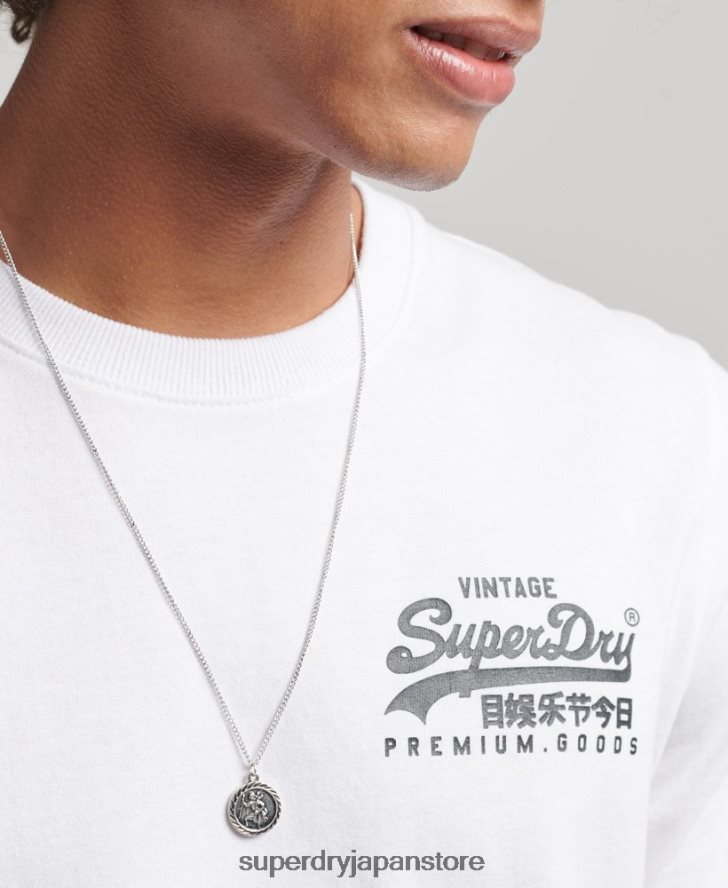 ヴィンテージロゴヘリテージTシャツ 男性 Superdry 衣類 白 2J62PZ4968