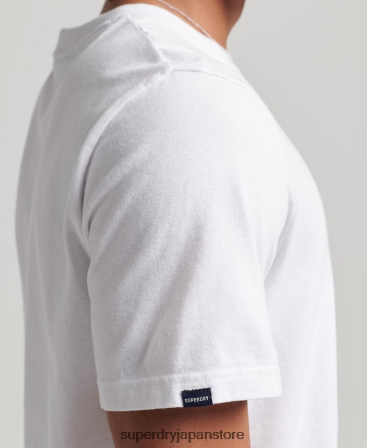 ヴィンテージロゴヘリテージTシャツ 男性 Superdry 衣類 白 2J62PZ4968