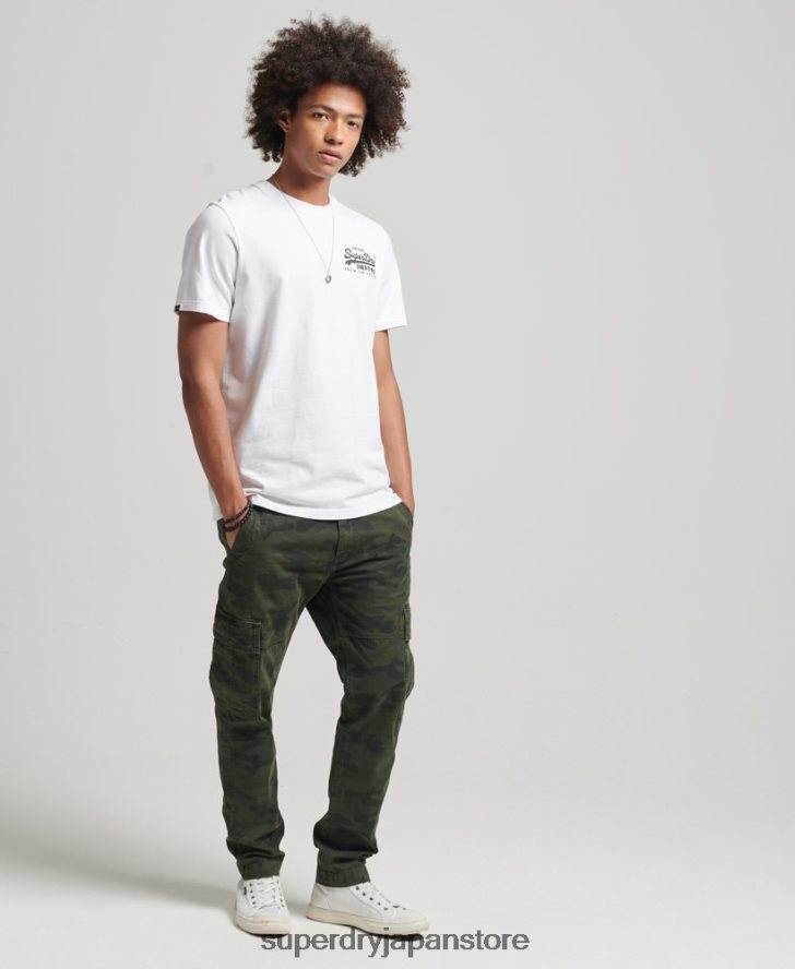 ヴィンテージロゴヘリテージTシャツ 男性 Superdry 衣類 白 2J62PZ4968