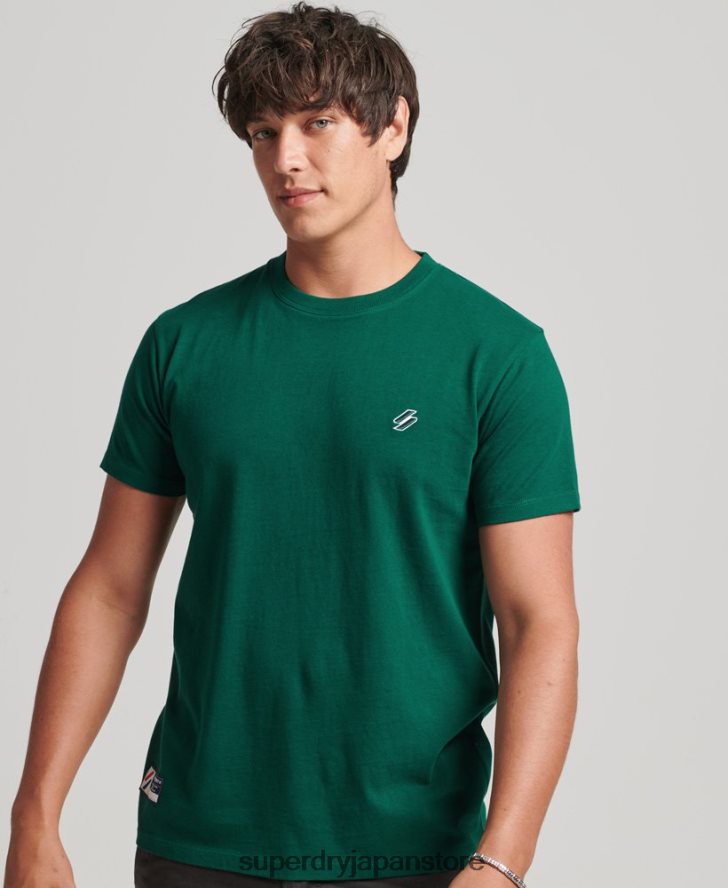 オーガニックコットン エッセンシャル ロゴ ルーズフィット T シャツ 男性 Superdry 衣類 緑 2J62PZ4969